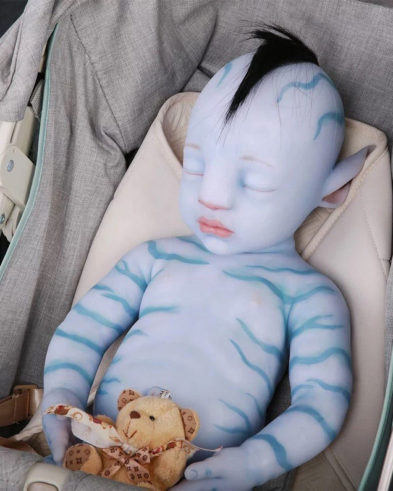 Custom Made Reborn Baby Hybrid Fantasy Avatar Full Platinum Silicone Doll