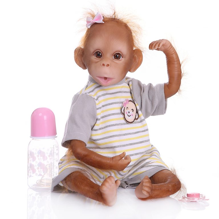 45CM Soft Lifelike Painting Monkey Girl Reborn Baby World Reborn Doll