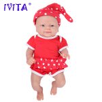 IVITA Full body silicone bebe reborn doll with 3 colors eye realistic girl baby toy for children with clothes