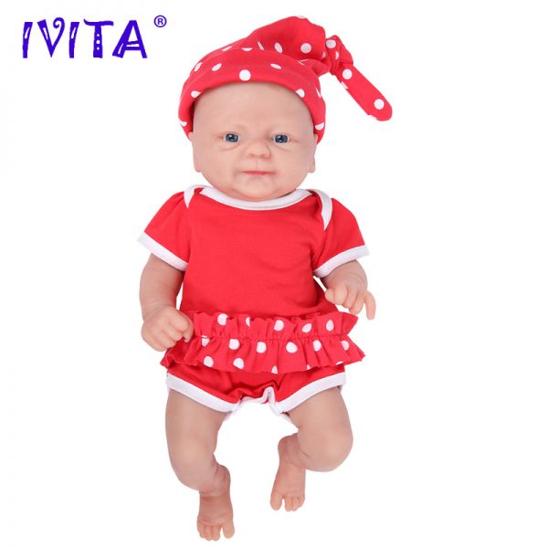 IVITA Full body silicone bebe reborn doll with 3 colors eye realistic girl baby toy for children with clothes