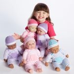 JC Toys Soft Body Baby Doll Removable Purple Outfit Hat and Pacifier