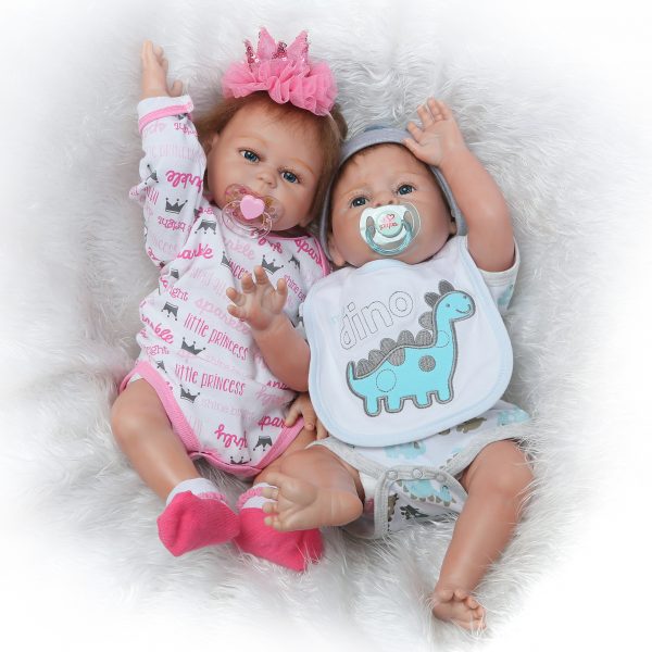 Reborn Toddler Twins Cute Baby Doll Set