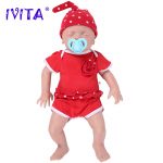 IVITA WG1514 46cm 2972g silicone soft realistic bebe reborn baby doll Similar Real girl eyes closed juguetes toys for children