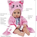 Adora Baby Bath Toy Kitty, 13 inch Doll with QuickDri Body