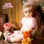 60CM Reborn Toddler Girl Curly Blonde Hair Princess Lifelike Baby