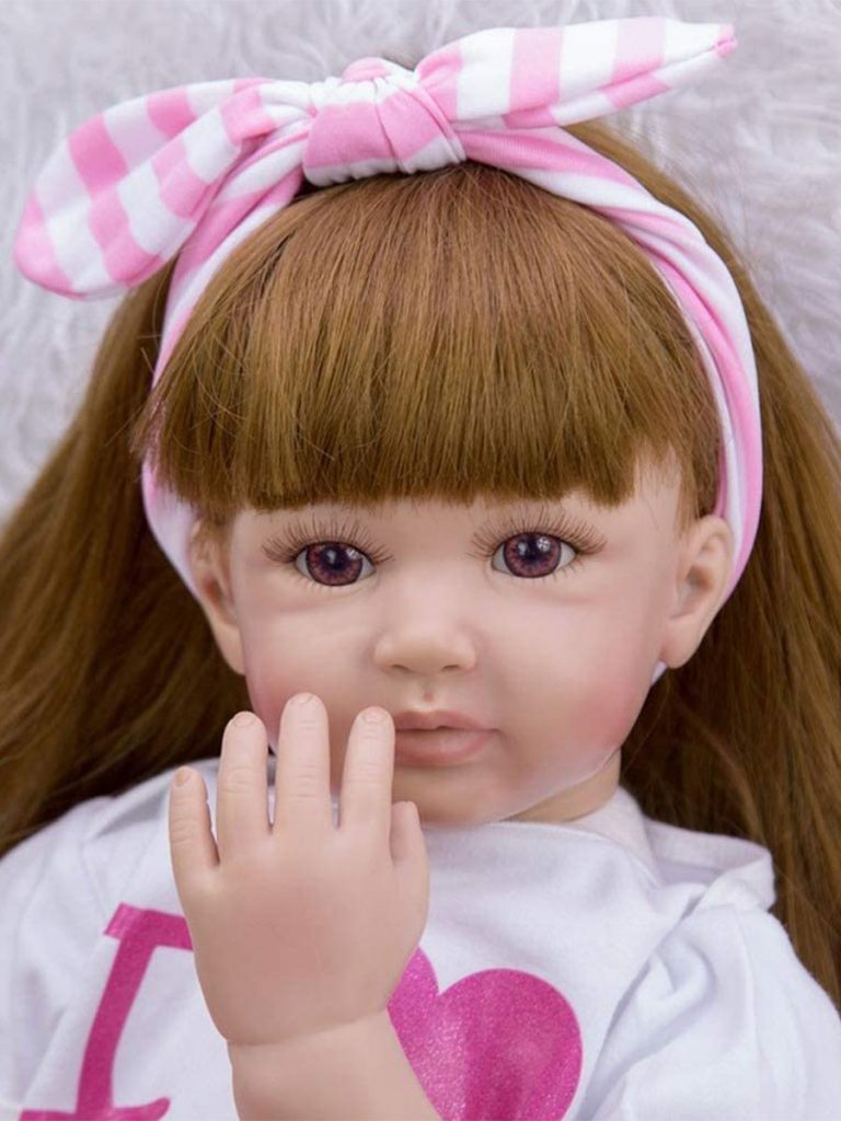 Soft Vinyl Handmade 24inch Realistic Lifelike Toddler Princess Baby Girl Dolls with Long Hair