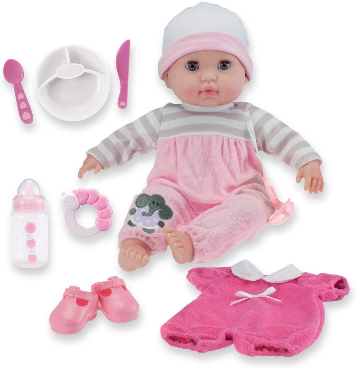 JC Toys - Berenguer Boutique with Bottle, Rattle, Pacifier & Accessories