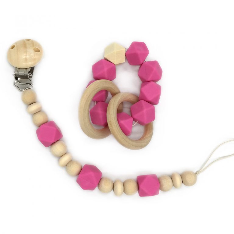 Silicone Pacifier Holder And Baby Teething Ring World Reborn Doll