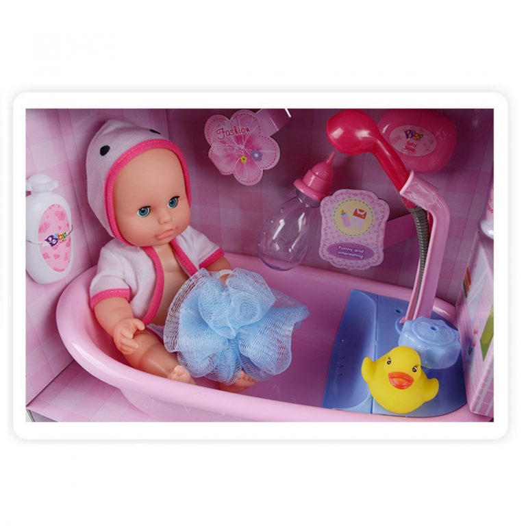Silicone Bathtub Doll Set Simulation Adorable Lifelike Reborn Baby Doll