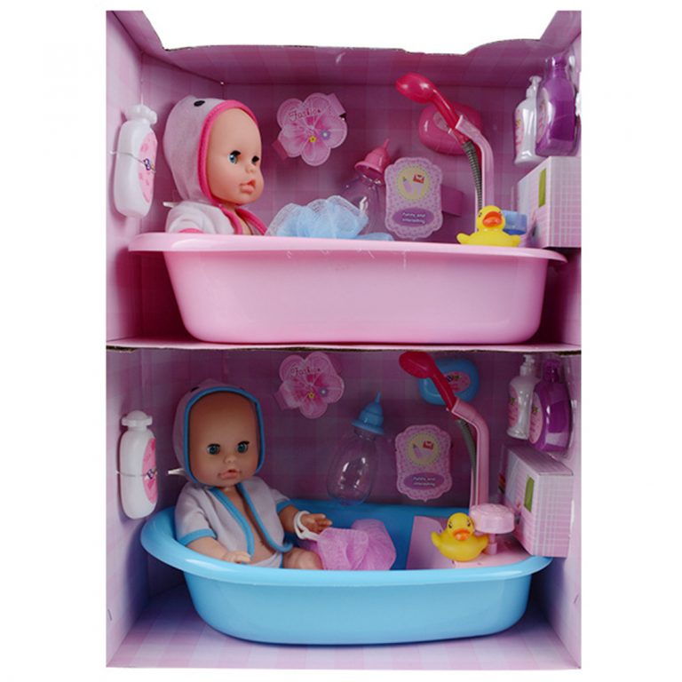 Silicone Bathtub Doll Set Simulation Adorable Lifelike Reborn Baby Doll