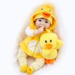 NPK 55CM Reborn Baby Doll Lifelike Newborn BabyDuck Dress Set