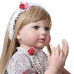 60CM Doll Princess Reborn Toddler Girl Doll with Long Blonde Hair