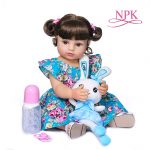NPK 55CM Baby Doll Reborn Toddler Girl Doll Full Body Silicone Doll