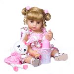NPK 55CM Baby Doll Reborn Toddler Girl Doll Full Body Silicone Soft Touch Doll