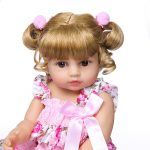 NPK 55CM Baby Doll Reborn Toddler Girl Doll Full Body Silicone Soft Touch Doll