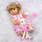 NPK 55CM Baby Doll Reborn Toddler Girl Doll Full Body Silicone Soft Touch Doll