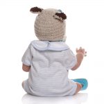NPK 48CM Baby Doll Reborn Baby Boy Doll in Blue Dress