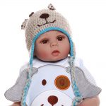 NPK 48CM Baby Doll Reborn Baby Boy Doll in Blue Dress