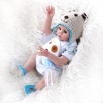 NPK 48CM Baby Doll Reborn Baby Boy Doll in Blue Dress