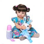 NPK 55CM Baby Doll Reborn Toddler Girl Doll Full Body Silicone Doll