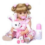 NPK 55CM Baby Doll Reborn Toddler Girl Doll Full Body Silicone Soft Touch Doll