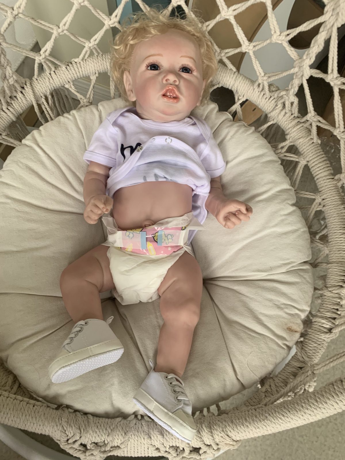 56CM NPK Full body Silicone Reborn Baby Doll with Teeth