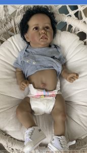 56CM NPK Full body Silicone Reborn Baby Doll with Teeth