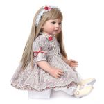 60CM Doll Princess Reborn Toddler Girl Doll with Long Blonde Hair