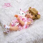 NPK 55CM Baby Doll Reborn Toddler Girl Doll Full Body Silicone Soft Touch Doll