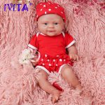 IVITA Full body silicone bebe reborn doll with 3 colors eye realistic girl baby toy for children with clothes