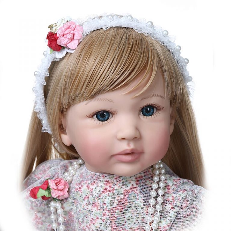 60CM Doll Princess Reborn Toddler Girl Doll with Long Blonde Hair