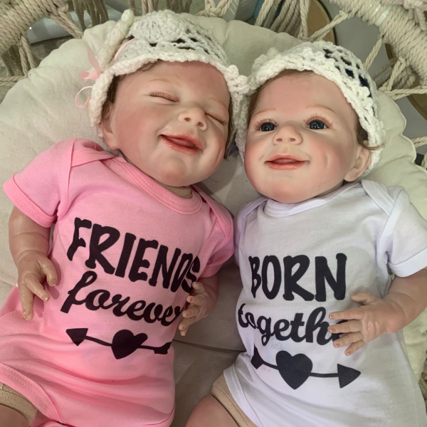 NPK Sweet Baby Doll Reborn Baby Twins Likfelike Soft Dolls