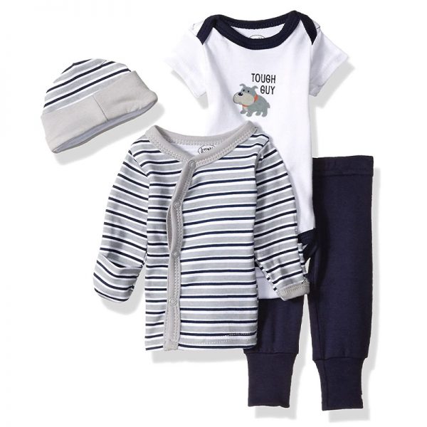 Luvable Friends Baby Boys' Cotton Preemie Layette Set