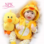 NPK 55CM Reborn Baby Doll Lifelike Newborn BabyDuck Dress Set