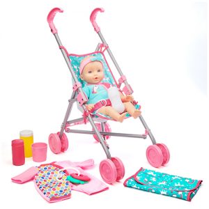 kid connection baby doll stroller set