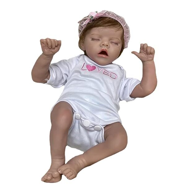 43cm Reborn Baby Doll with Cotton Body Soft Touch Real Sleeping Baby Doll for Kids Play