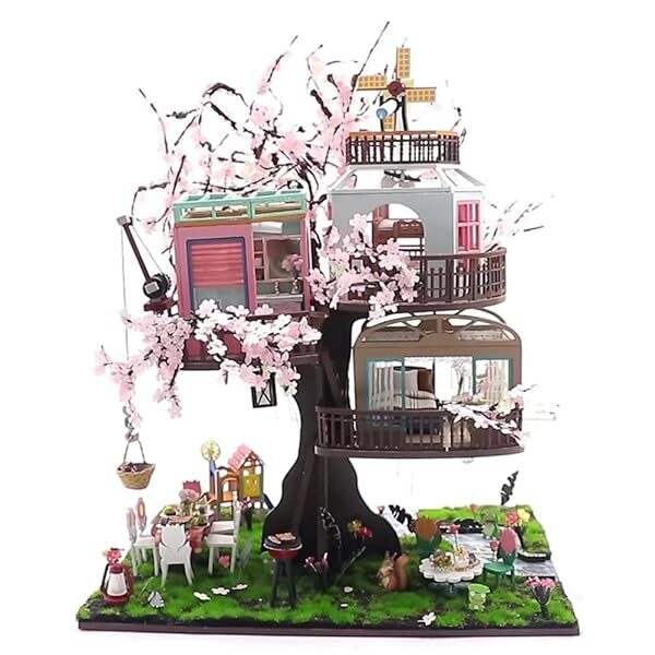 Dollhouse Miniature DIY Kit Adults Teens to Assemble Room Model Doll House Handcraft Adult Gift